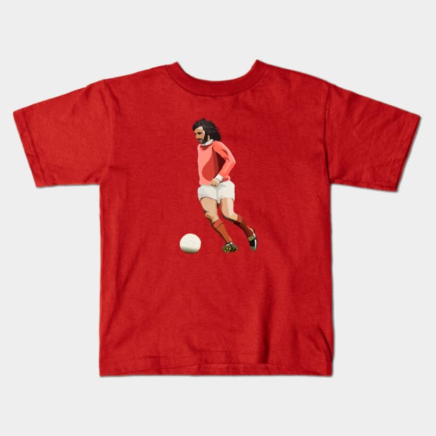 Legend George Best Kids T-Shirt by Webbed Toe Design's